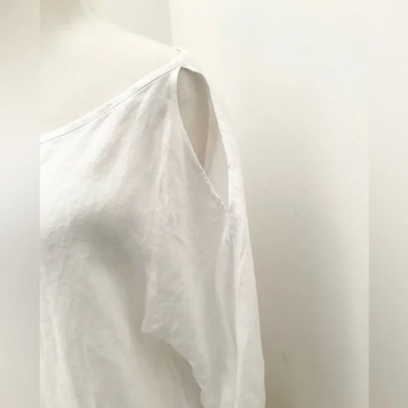 COLD SHOULDER LINEN TOP - Picture 2 of 4